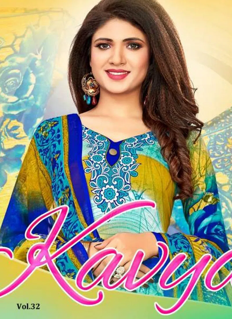 Kavya  Pure Crep Material   Tabby Silk Digital Print 